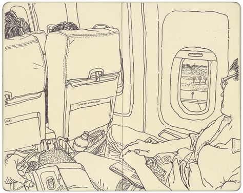 Airplane Drawing #5: Detroit to San Fran | Moleskine drawing… | Flickr Airplane Sketch, Plane Drawing, Airplane Illustration, Airplane Drawing, Travel Journal Scrapbook, Moleskine Art, Travel Sketchbook, Travel Drawing, Fairytale Illustration