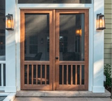 category-screen-doors Double Screened Porch Doors, Arched Screen Doors, Double Screen Doors On Porch, Back Porch Furniture, Double Screen Doors, Screened Porch Doors, Craftsman Bedding, French Doors With Screens, House Themes