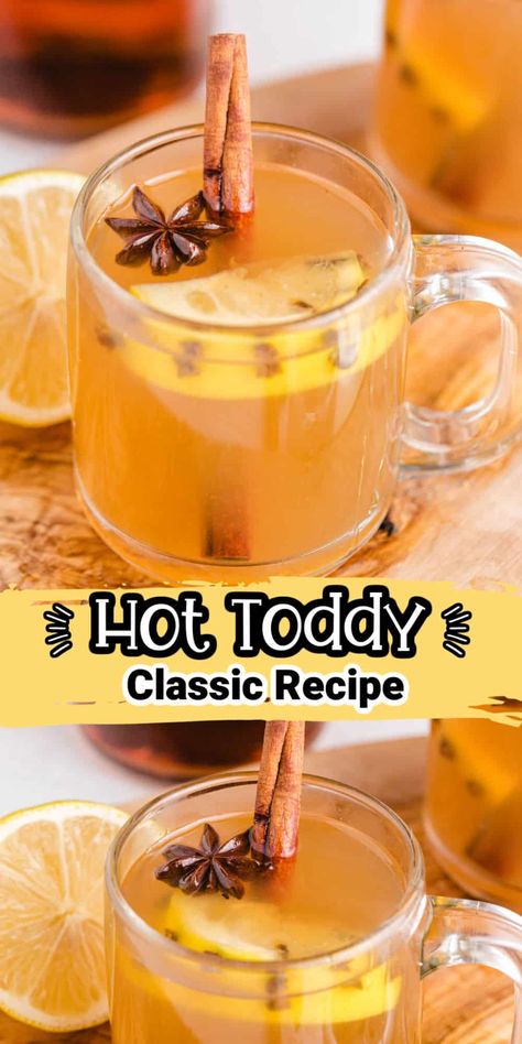 Hottie Toddy Recipe Whiskey, Hot Whiskey Drinks Sore Throat, Hoddy Toddy Drink, Hot Toddy Crockpot Recipe, Non Alcoholic Hot Toddy, Hot Totty Recipes, Hottie Toddy Recipe, Hot Totty Recipe, Hot Toddy Gift Basket