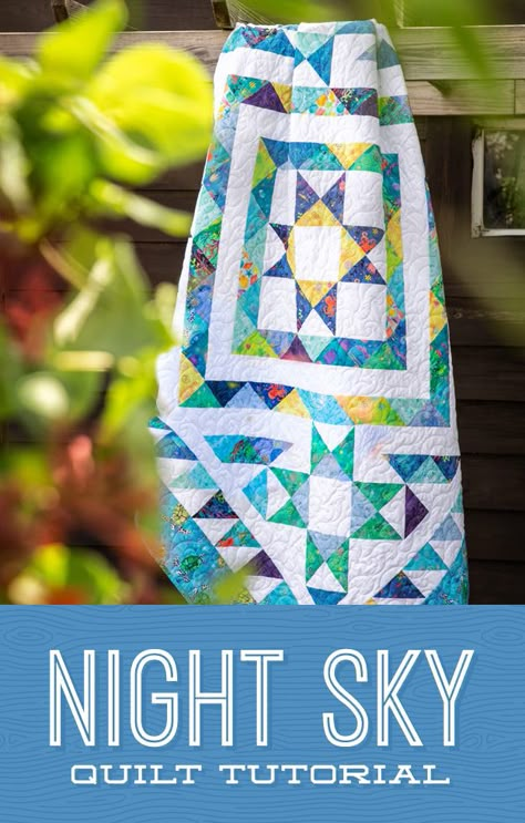 Night Sky Quilt Night Sky Quilt Pattern, Night Sky Quilt, Jenny Doan Tutorials, Missouri Quilt Company, Missouri Quilt Tutorials, Msqc Tutorials, Easy Quilting Projects, Missouri Star Quilt Company Tutorials, Missouri Star Quilt Tutorials