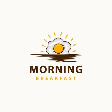 Breakfast Logo Design, Breakfast Apps, Breakfast Logo, Illustration Breakfast, Cricut Tags, Egg Logo, Egg Vector, Emblem Design, Over Easy Eggs