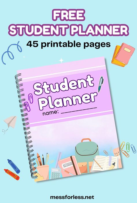 Preschool Planner Template, School Agenda Organization, How To Make A Planner For School, Study Planner Ideas Schools, Study Tracker Free Printable, Study Timetable Template Free Printables, Student Planner Printable Free Templates, School Journal Ideas Student, New Year Planner Ideas