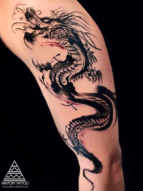 Dragon Tattoo Upper Arm, 3d Dragon Tattoo, Dragon Tattoo Arm, Dragons Tattoo, Molecule Tattoo, Dragon Tattoos For Men, Dragon Sleeve, Chinese Dragon Tattoos, Japanese Dragon Tattoo