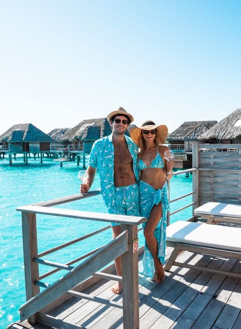 Couples In Vacation, Vacation Captions Instagram Couples, Maldives Outfit Ideas Couple, Vacation With Boyfriend Captions, Couples Matching Outfits Vacation, Cruise Outfits For Couples, Maldives Couple Photoshoot, Honeymoon Captions Instagram, Beach Captions For Instagram Boyfriend