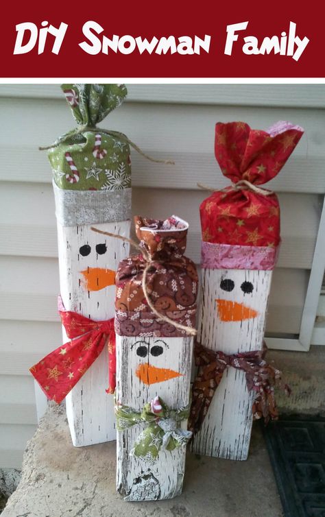 Outdoor Christmas Crafts, Christmas Diy Outdoor, Diy Snowman Decorations, Outdoor Christmas Diy, Snowman Crafts Diy, Wooden Snowmen, Easy Holidays Crafts, Wood Snowman, Christmas Crafts To Sell