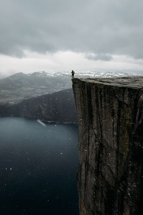 On the edge, Pulpit Rock (Preikestolen), Norway Adventure Is Out There, Into The Wild, On The Edge, Travel The World, Great Outdoors, The Great Outdoors, The Edge, Norway, The Wild