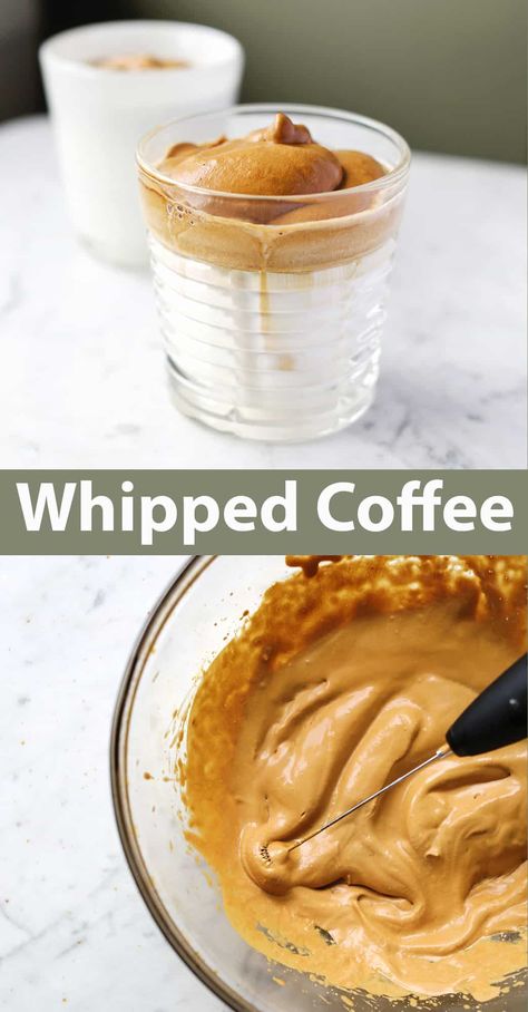 Whipped (Dalgona) Coffee - A Beautiful Mess Ways To Make Coffee, Whipped Coffee, Making Cold Brew Coffee, Liquid Sugar, Coffee Granules, A Beautiful Mess, Milk Alternatives, Three Ingredient, Coffee Branding