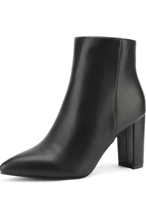 "Elevate your look with DREAM PAIRS Women's Chunky High Heel Booties! 👢 Stylish and comfortable, they're the perfect addition to your footwear collection. Step out with confidence today! 💃👢 #HighHeelBooties #FashionForward #DREAMPAIRS" Chunky Heel Ankle Boots, Designer High Heels, Womens Chunky Heels, Shoe Tags, Chunky High Heels, Heel Ankle Boots, Black Ankle Booties, High Heel Boots Ankle, Flight Attendant