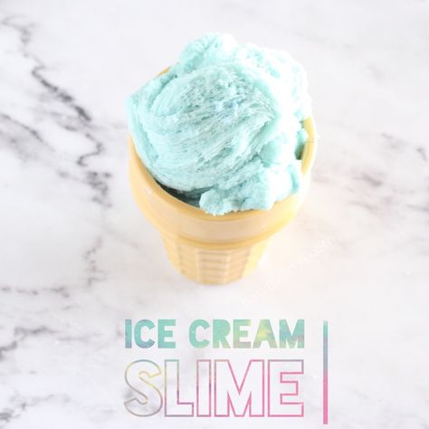 Ice Cream Slime Recipe with instant snow and without borax Ice Cream Slime, Butter Slime Recipe, Slime Without Borax, Easy Science Experiments For Kids, Types Of Slime, Types Of Ice Cream, How To Make Clouds, Powdered Food Coloring, Sensory Kits