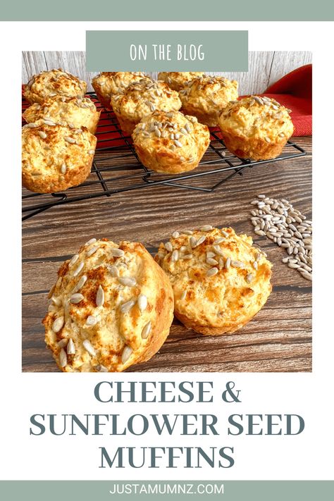 Delicious light and flavourful savoury Cheese and Sunflower Seed Muffins. Simple and tasty recipe Savory Cheese Muffins, Sunflower Seed Parmesan Cheese, Cheese Muffins Savoury, Eggless Savoury Muffins, Healthy Savoury Muffins, Savory Cheese, Savory Scones, Savory Muffins, Savoury Baking