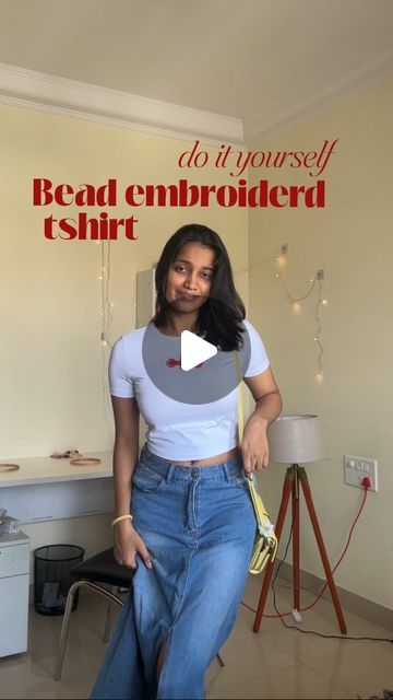 Vaishnavi Patel on Instagram: "comment 🦞 if you love this tee !✨
I learnt a new skill and Im totally invested in make more of these!!

bought all the supplies from MK Paradise from jayanagar 4 block
White crop top : Zara

🏷️ beaded embroidered top, crop top, cute tshirt, embroidery, craft project, DIY project , lobster love
#beadembroidery , #craftproject #diycrafts #diyembroidery #beadembroidery #lobster r" Bead Embroidery Tshirt, Tshirt Embroidery, Cute Tshirt, Learn A New Skill, Embroidery Craft, Top Crop, Top Cute, Diy Embroidery, White Crop