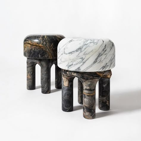 Tommaso Spinzi - Medusa Side Table Marble Stool, Marble Furniture Design, Wabi Sabi Furniture, Marble Stools, Centre Tables, Marble Furniture, Motion Graphics Design, Furniture Side Tables, Table Stool