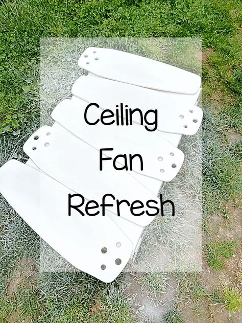 painting ceiling fan blades Ceiling Fan Make Over, Rental Ceiling Fan Makeover, How To Paint Ceiling Fan Blades, Paint Fan Blades Diy, Paint Ceiling Fan Blades, Ceiling Fan Makeover Diy Ideas, Paint Fan Blades, Painted Ceiling Fan Blades, Bedroom Ceiling Fan Ideas