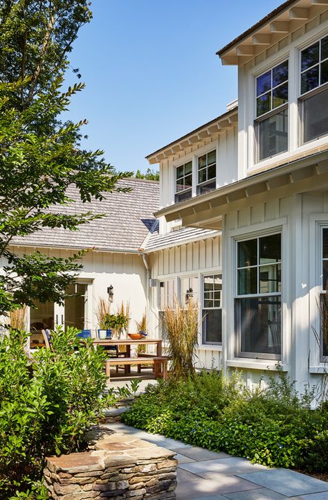 Step Inside This Blue and White Beach House | Town & Country Living Blue And White Beach House, White Beach Houses, White Beach House, Island Farmhouse, Maine Beach, Beach Style Kitchen, Maine Beaches, San Francisco Houses, The Beach House