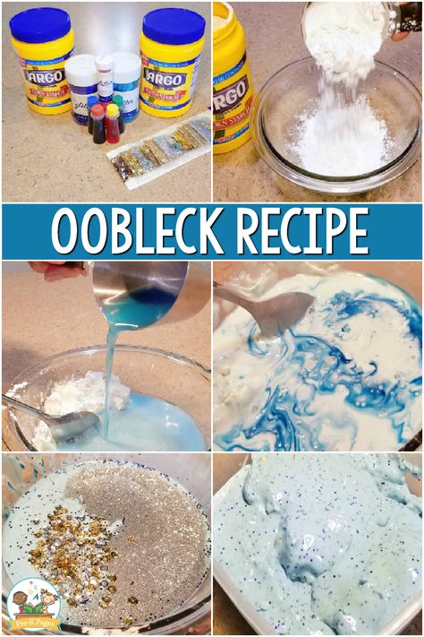 Making Oobleck In Classroom, Slime Activity For Preschool, Daycare Science Activities, Oobleck Science Experiment, Science Sensory Activities Preschool, Pre K Projects, Pre K Sensory Activities, Pre K Science Experiments, Pre K Science Activities