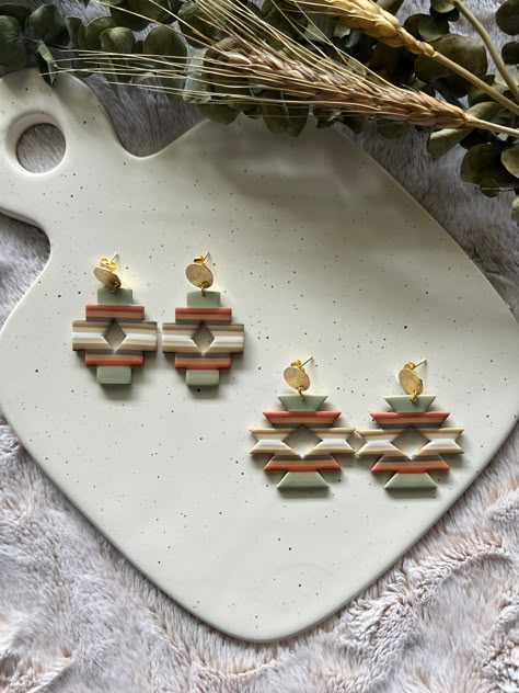 Boho Polymer Clay Earrings, Western Polymer Clay Jewelry, Western Clay Earrings, Rodeo Clay Earrings, Handmade Bohemian Polymer Clay Earrings, Aztec Polymer Clay Earrings, Everyday Bohemian Polymer Clay Earrings, Easy Polymer Clay Earrings, Desert Clay Earrings