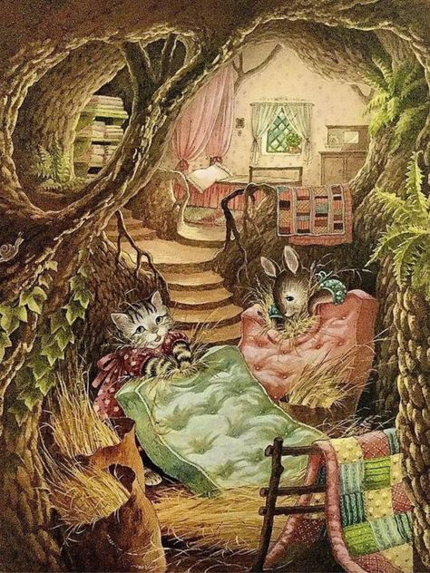 Underground Illustration, Cottage Illustration, Disney Pop Art, Woodland Animal Art, Storybook Art, Type Illustration, Art Hobbies, Fairytale Art, Woodland Creatures