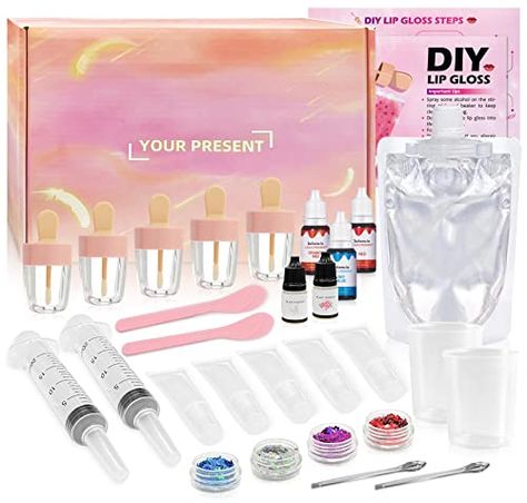 GOGOPARTY DIY Lip Gloss Making Kit, 30PCS DIY Lip Gloss Making Set, Fun Makeup Gift Kits for Women Girls to Make Moisturizing and Shiny Lip Gloss Check more at https://us.productsoffer.in/gogoparty-diy-lip-gloss-making-kit-30pcs-diy-lip-gloss-making-set-fun-makeup-gift-kits-for-women-girls-to-make-moisturizing-and-shiny-lip-gloss/ Lipgloss Making, Lip Gloss Making, Girls Lip, Lip Gloss Base, Shiny Lip Gloss, Girls Lip Gloss, Diy Lip Gloss, Fun Makeup, Glitter Lip Gloss