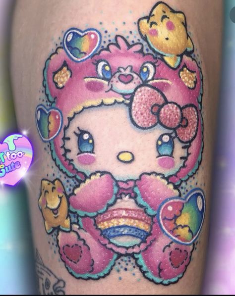 Sanrio Bracelet, Barbie Tattoo, Candy Tattoo, Hello Kitty Tattoo, Cupcake Tattoos, Care Bear Tattoos, Kitty Tattoo, Tattoo Cute, Hello Kitty Tattoos