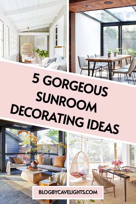 🌼 Need some serious sunroom inspiration? Our article shares 5 amazing ways to refresh your sunroom furniture and decor. Click to get started on your dream sunroom today! 🌞 Four Season Room Furniture, Rattan Sunroom Furniture, Sunroom Decoration Ideas, Sunroom Game Room Ideas, Daybed In Sunroom, Tudor Sunroom, Sunroom Decorating Ideas Modern, Sunroom Lights, Three Season Room Decor