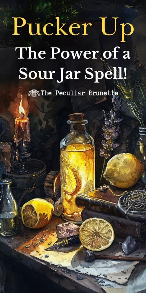 A Sour Jar Spell is a powerful way to sour someone’s life or situation. It’s a form of magical revenge used to make someone “sit in their own bitterness.” Spell jars are the secret recipe to attract your desires and are great for beginner witches. These jars are a powerful tool for attracting money, luck, love, and self-improvement. In this article, I’ll discuss the magic behind spell jars, teach you how to make them, and include recipes with ingredients to create your own spell jar. Spell jars are containers filled with spiritual intentions and various ingredients, such as herbs, crystals, small items, etc. They hold the spell’s energy and are easy to move. These simple charms are also known as Witches’ Bottles and have roots in many ancient spiritual practices. Anti Hex Spell Jar, Put Them In A Jar Spell, Jar Spells Protection, Bad Luck Spell Jar On Someone, Pickle Spell Witchcraft, Witchy Spell Jars, Binding Spell Jar, Sour Jar Spell Ingredients, Curse Spell Jar