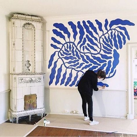 FOCUS ON: BLUE — CLAIRE HEFFER DESIGN Kunstjournal Inspiration, 심플한 그림, Blue Artwork, Retro Home Decor, Drawing Tutorials, Pattern Illustration, Mural Art, Blue Colour, Art Abstrait