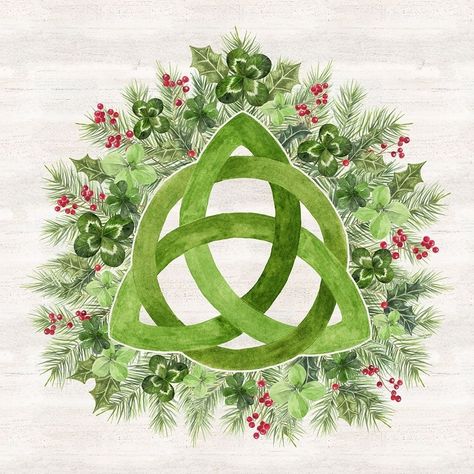 Irish Christmas I-Celtic Knot by Tara Reed-VARPDXRB16563TR Image 1 Celtic Art Irish Painting, Celtic Christmas Decoration, Yule Art Winter Solstice, Celtic Frame, Irish Holidays, Irish Santa, Christmas Journaling, Irish Wall Art, Celtic Christmas