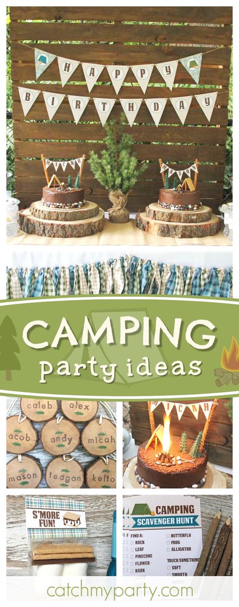 Explorer Party Ideas, Camping Party Ideas, Campout Party, Explorer Party, Explorer Birthday Party, Outdoor Camping Party, Camp Birthday, Camping Cakes, Camping Theme Birthday