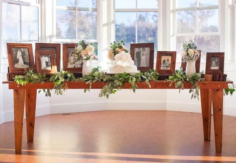 The Knot Wedding Photo Table, Wedding Ceremony Pictures, Memory Table Wedding, Sentimental Wedding, Family Wedding Photos, Memory Table, Wedding 2015, Martha Stewart Weddings, Wedding Memorial