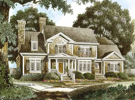 Colonial Floor Plans, House Plans Colonial, Cape Cod House Plans, Colonial Style House Plans, Colonial House Plans, Shingle Exterior, Colonial Design, Cape Cod House, Country Style House Plans