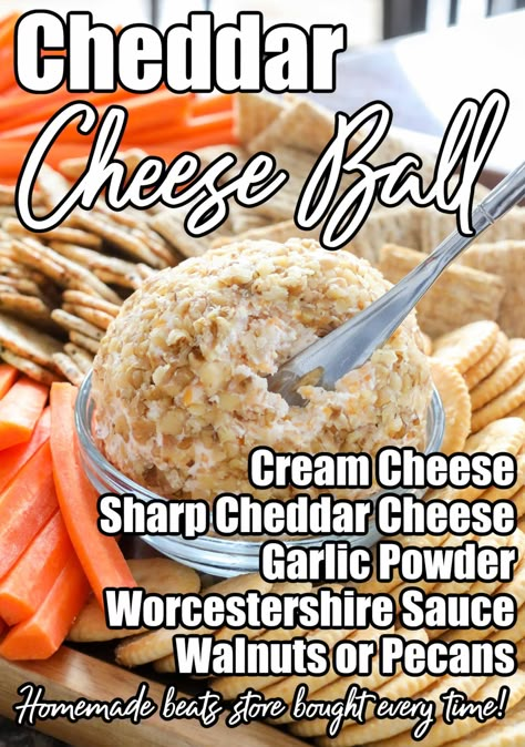 Cheddar Cheese Cheese Ball, Basic Cheese Ball, Pizza Cheese Ball, Cheese Ball With Worcestershire Sauce, Simple Cheese Ball Recipe, Classic Cheese Ball Recipes Easy, Sharp Cheddar Cheese Ball, Easy Cheese Ball Recipes 3 Ingredients, Easy Cheese Ball 3 Ingredients