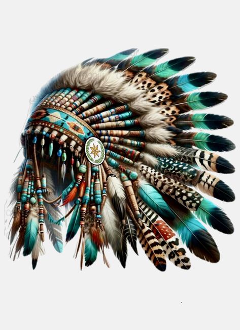 Native American Feathers Drawing, Indian Masks, Indian Tattoo Design, Indian Pics, Native American Feathers, Feather Drawing, American Hat, Native American Decor, Cholo Art