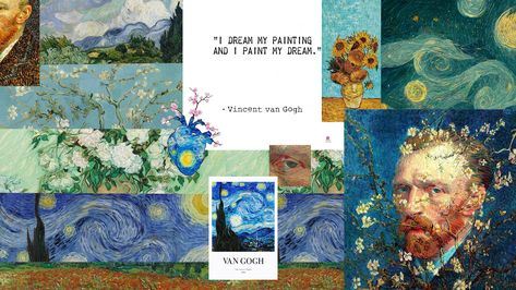 Phonecase Ideas, Digital Decorations, Van Gogh Inspired, Inspired Wallpaper, Wallpapers Desktop, Pc Wallpaper, School Project, Good Thoughts Quotes, Wallpaper Ideas