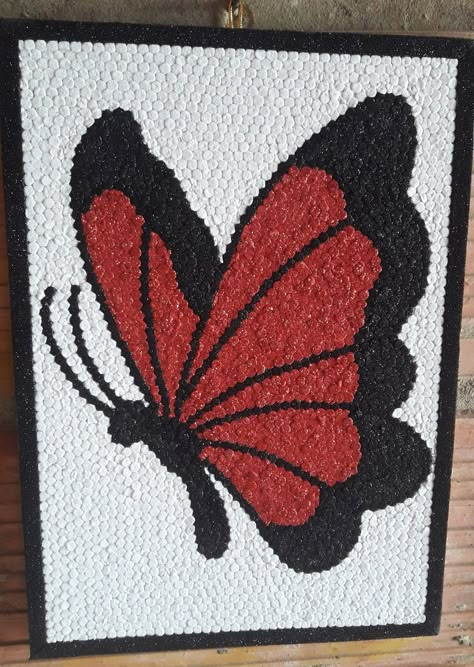 Butterfly Tissue Paper Craft, Tissue Painting Ideas, Seed Art Ideas, Tissue Art On Canvas, Mosaic Art Butterfly, Tissue Paper Art On Canvas Paintings, Butterfly Painting Easy, Directed Drawing Kindergarten, Tissue Paper Art