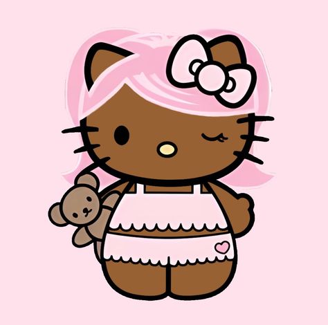 Brown Hello Kitty, Hello Kitty, Kitty, On Twitter, Twitter, Hair, Pink, White