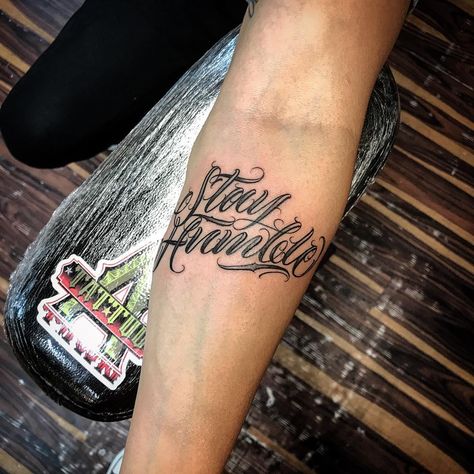 Stay Humble Tattoo, Humble Tattoo, Hard Tattoos, Typography Tattoo, Forearm Band Tattoos, Strength Tattoo, Red Tattoos, Tattoo Script, Tattoo Parlors