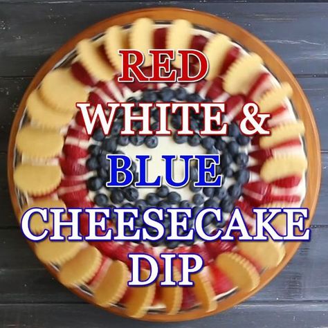 No bake, easy cheesecake dessert dip for July 4th or summer picnics #nobake #dessert #dip #cheesecake #redwhiteandblue #july4th Cheesecake Dip 4th Of July, Red White Blue Cheesecake, 4th Of July Desserts No Bake Cheesecake, Star Spangled Cheesecake Dip, Red White And Blue Funfetti Dip, Fresh Strawberry Muffins, Fresh Blueberry Pie, All Butter Pie Crust, Pudding Parfait