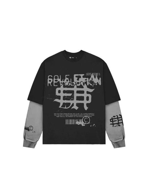 Luxe Streetwear, Streetwear Graphic Tees, Layered Long Sleeve, Layered T Shirt, Unique Hoodies, Shirt Design Inspiration, Street Fashion Men Streetwear, Shirt Print Design, Clothing Mockup