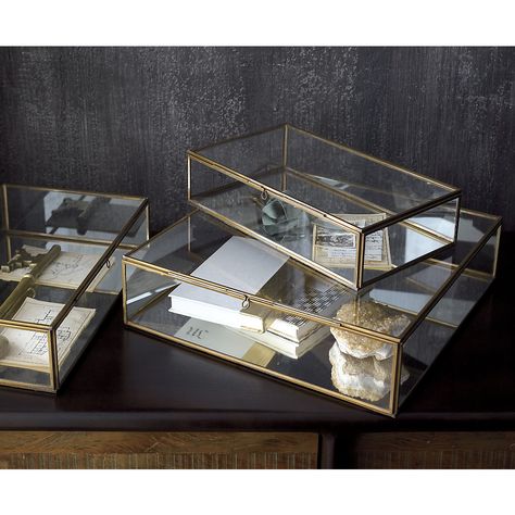 Shop Clarus Large Brass Glass Display Box.  Clear glass framed in warm brass boxes up collectibles, necessities, treasures and trinkets with room for a view.  Fill with soil and small plants for an unusual hothouse terrarium. Bed Frame Plans, Glass Display Box, Jewerly Displays, Box Decor, Woodworking Power Tools, Glass Box, Woodworking Videos, Glass Boxes, Jewelry Armoire