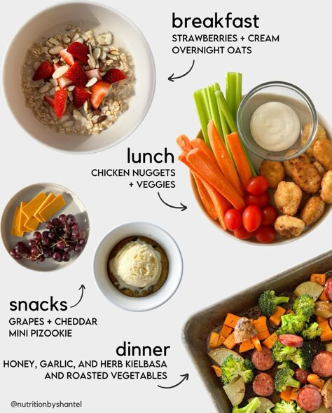 Shantel Taylor, B.S. in 🍋🥬🍉 on Instagram: “Laid back day of eats + a treat 😋 Here’s a little meal planning inspo to start off your brand new week! P.S. Swipe to see just a few of…” Healthy Balanced Meal Plan, Nutrition By Shantel, Noom Diet Plan Recipes, Model Diet Meal Plan, Shantel Taylor, Healthy Daily Meals, Seasonal Meal Planning, Nutrition Meal Plan, Day Of Eating