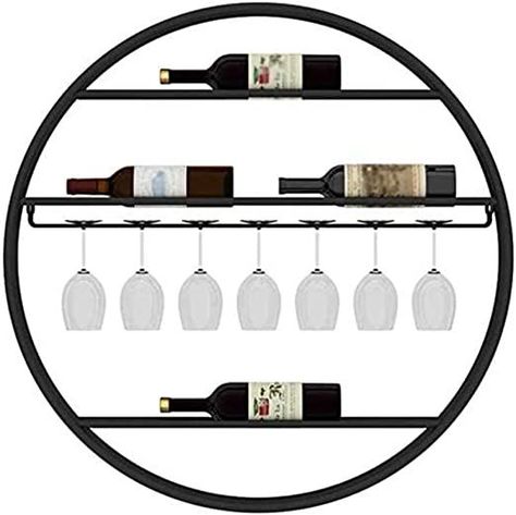 MNSRRN Living Room Home Wall-Mounted Red Wine Glass Holder, Wine Rack Creative Wine Glass Holder on Tall Glass Holder Round,Black Wall Hanging Wine Rack, Wall Wine Rack, Wine Rack Design, Hanging Wine Rack, Cafe Black, Cafe Branding, Wall Mounted Wine Rack, Wine Rack Wall, Wine Brands