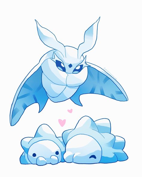 artist not credited ~ Snom and Frosmoth Frostmoth Pokemon, Ice Pokemon Art, Frosmoth Art, Snom Pokemon Evolution, Frosmoth Pokemon Art, Snom Pokemon Wallpaper, Snom Pokemon Cute, Snom Pokemon Art, Frosmoth Pokemon