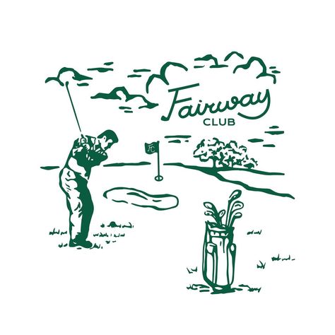 ⛳️My take on @brand.brief Fairway Club pop-up shop located right at the golf course⛳️ “Our goal is to attract a young and dynamic target audience who loves golf and values a modern and casual lifestyle.” #brandbrief #golfbrand #golf #golfaddict #brandidentity #brandbrieffairwayclub #brandbrainy #branding #appareldesign #logo #logodesigner Golf Course Illustration, Golf Course Logo, Retro Golf Aesthetic, Golf Course Aesthetic, Golf Garage, Golf Branding, Golf Logos, Golf Illustration, Brand Brief