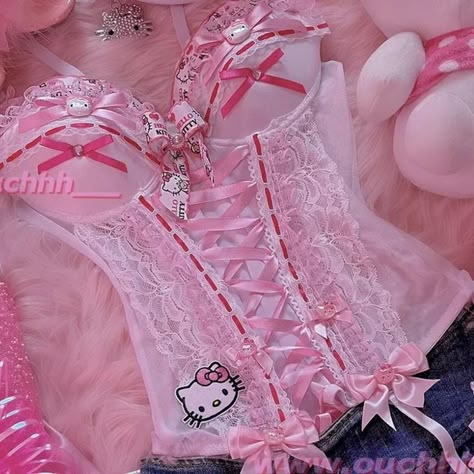 Hello Kitty Langere, Hello Kitty Bras, Hello Kitty Rave Outfit, Hello Kitty Lingerie, Physical Collage, Hello Kitty Corset, Hello Kitty Halloween Costume, Hello Kitty Costume, Princesa Elizabeth