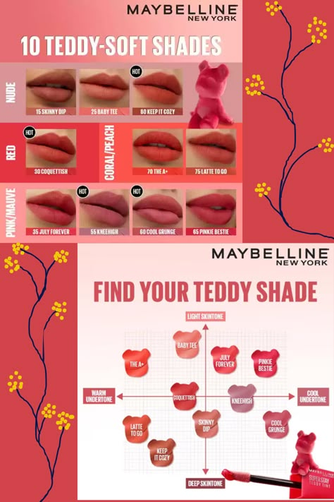 Maybelline New York Super Stay Teddy Tint - Lip and Cheek Color, Knee High, 5ml | Teddy Soft Matte up to 12Hr | Multi Use | Comfortable Long wear formula |Buildable |Natural flushed look in one swipe
#affiliate Maybelline Teddy Tint Swatches, Maybelline Teddy Tint, Warm Tone Lipstick, Maquillaje Douyin, Face Chains, Red Lip Tint, Maybelline Lip, Maybelline Lipstick, Rose Gold Aesthetic