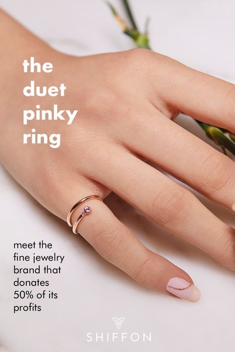 The Duet Pinky Ring: Giving Back is the New Luxury. 50% of profits fund female empowerment grants. It's a daily reminder of the pinky pledge taken to support women. The Duet Pinky Ring is adjustable to any size. Two stones in the band symbolize one woman supporting another. It's the best gift for sustainable jewelry, women empowerment, feminists or anyone. The design is timeless, classic and meaningful. Pinky Finger Rings For Women, Pinky Ring For Women Unique, Silver Pinky Ring For Women, Pinky Finger Ring Women, Little Finger Rings For Women, Pinkie Rings For Women, Pinky Ring For Women, Pinky Rings For Women, Pinky Finger Ring