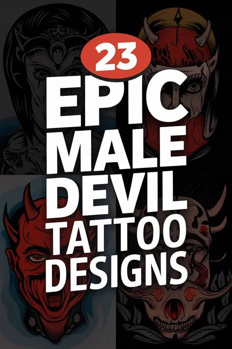 23 Stunning Devil Tattoo Ideas for Men Illustrative Tattoo Style Drawings, Traditional Tattoo Ideas For Men, Solo Leveling Tattoo Ideas, Tattoo Ideas For Men Stencil, Devil Tattoo Ideas, Unique Tattoo Ideas For Men, Bad Omens Tattoo, Angel And Devil Tattoo, Mystical Aesthetic