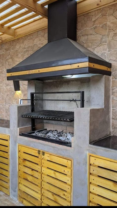 Small Outdoor Kitchen Design, Covered Outdoor Kitchens, Rustic Outdoor Kitchens, Small Outdoor Kitchens, Outdoor Kitchen Countertops, Modern Outdoor Kitchen, Outdoor Kitchen Decor, Outdoor Kitchen Plans, Build Outdoor Kitchen