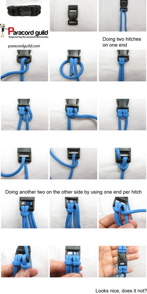 how to attach a buckle to a paracord bracelet How To Attach Paracord To Buckle, Head Phone Cord Wraps, How To Tie Off Paracord, Parachute Cord Bracelets How To Make, Free Paracord Patterns, How To Tie Paracord, Step By Step Paracord Bracelet, Paracord Survival Projects, Paracord End Knots