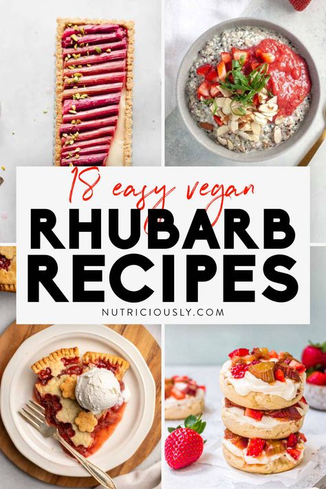 Vegan Rhubarb Recipes, Vegan Rhubarb, Best Vegan Pancakes, Gluten Free Crumble, Vegan Grilling Recipes, Rhubarb Oatmeal, Recipes To Bake, First Signs Of Spring, Vegan Grilling